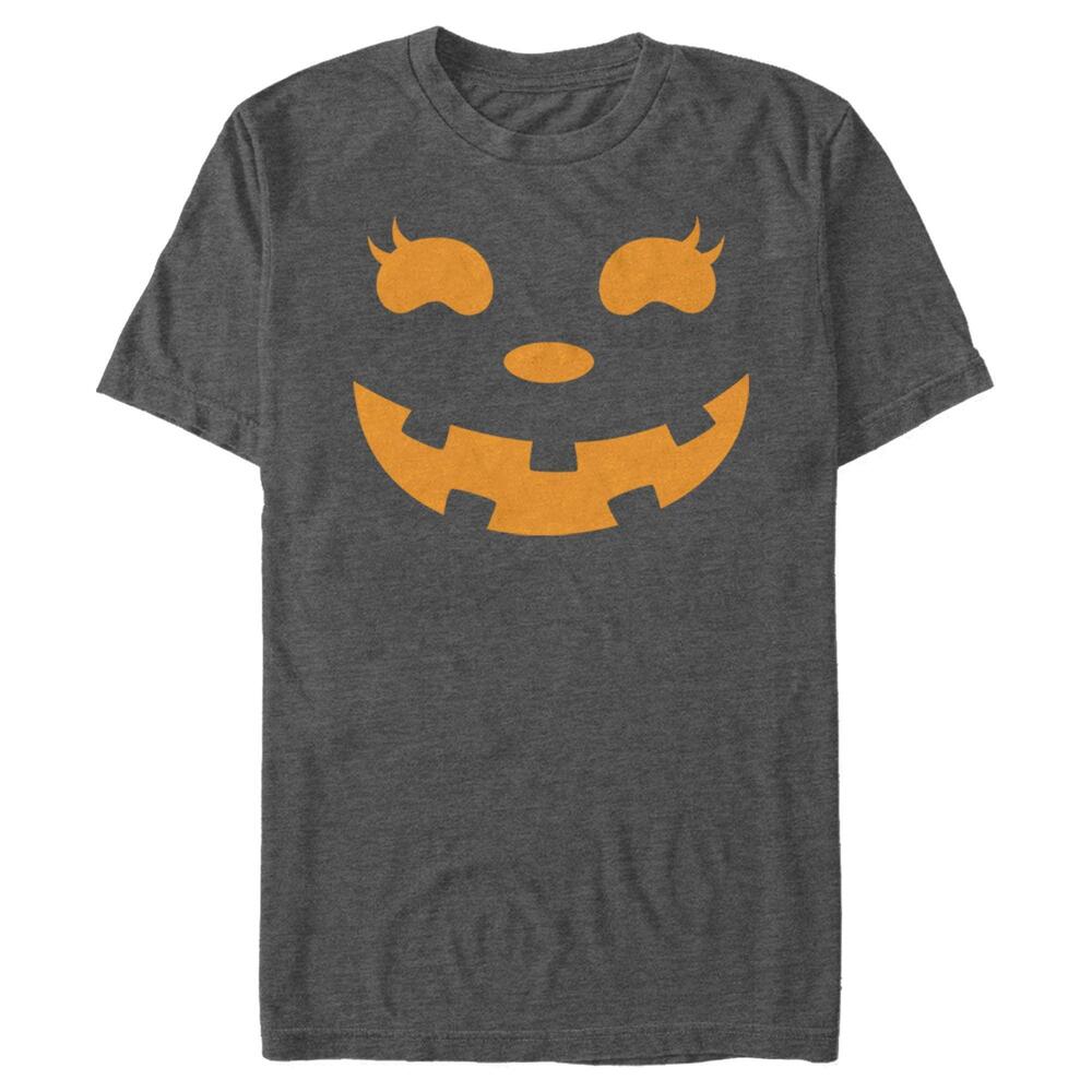 Mens Chin Up Halloween Jack O Lantern Face Tshirt